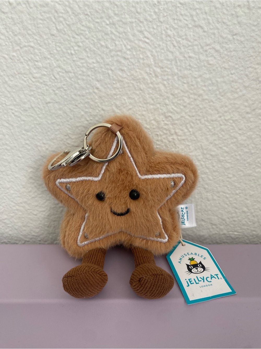 Jellycat Brown Star Plush Keychain